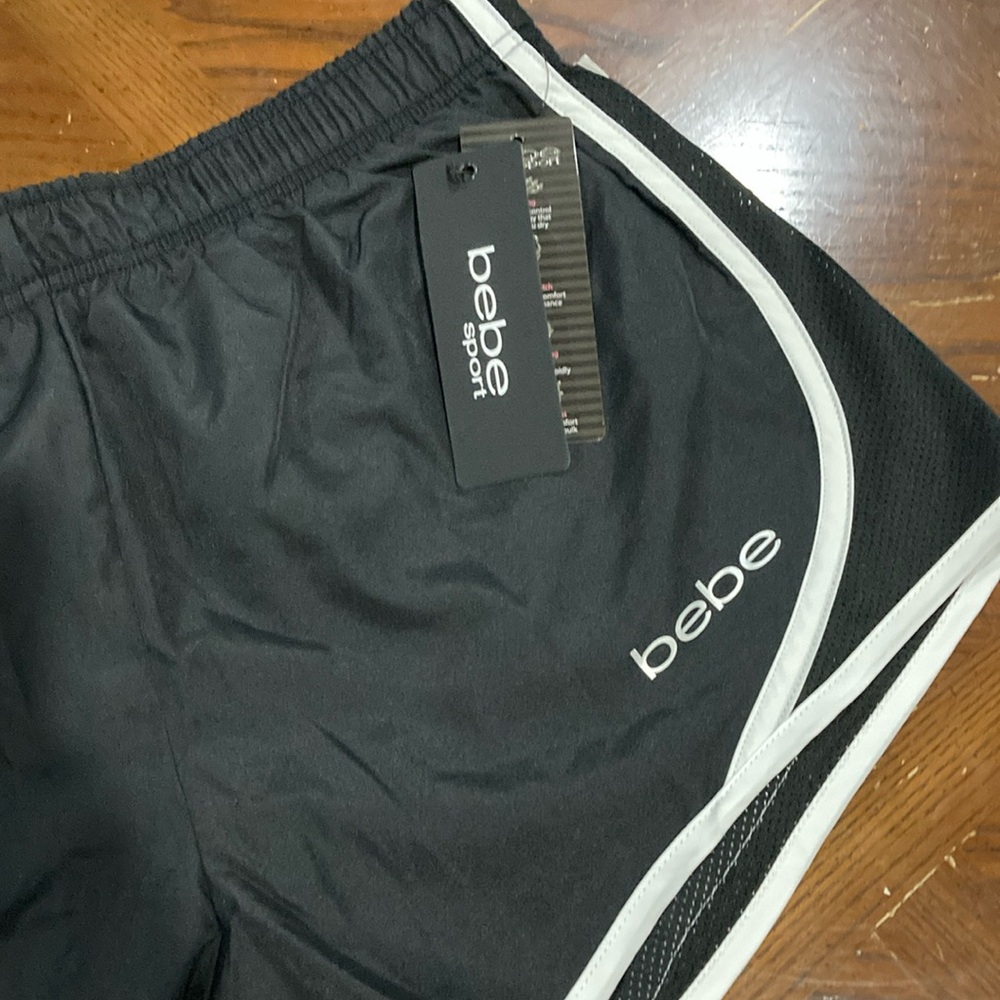 Bebe Women Athletic Shorts size L white and black